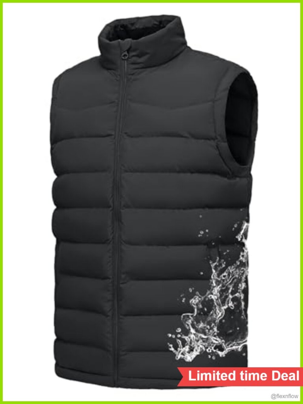 Men's Quilted Puffer Vest Water-Resistant Windproof Insulated Sleeveless Outdoor